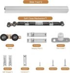 HBL’ 72Inch Pocket Door Hardware Kit with Soft Close Feature – Heavy-Duty Aluminum Track Set, Smooth Sliding & Easy Installation – Fits 23" to 36" Wide Single Doors, 72" Track Included.