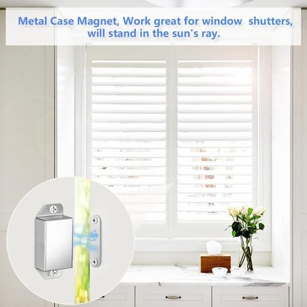 2 Pack | Magnetic Door Catch Heavy Duty - 30 Lbs Pull Force for Cabinet Doors, Window Shutters, Cupboard Doors and Closet Door, Made of Stainless Steel - Anti Rust & Long Performance.