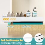 HBL' 1 Pack | 21" Deep Pull Out Cabinet Organizer Adhesive, (13.8" to 22.0") Width Expandable Sturdy Carbon Steel Roll-Out Drawers for Face Frame or Frameless Cabinets,Slide-Out Shelves for Pantry.