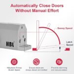 Automatic Garage Door Closer – HBL’ Adjustable Closing & Latching Speed, Durable Sprayed Aluminum, Easy Installation, Also Ideal for Commercial Use.