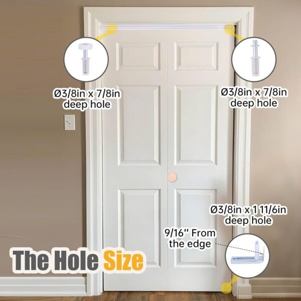 Bifold Closet Door Hardware Kit, Lashow Complete Set, Pivots & Guide Wheels, for Bi-fold Closet Door Hardware Used.