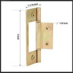 Lashow 6 Pack Bifold Door Hinge Non-Mortise Bi-fold Door Hinges Surface Mounted Hinges for Closet Bifold Doors，3 Inch & Brushed Brass