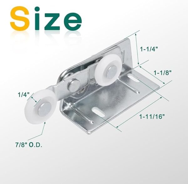 Lashow Twin Pocket Door Roller,Top Mount Pocket Door Rollers, 7/8 Inch Wheels, Alloy Steel, Fits Cox Doors