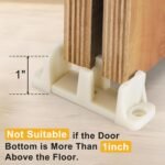 10 Pcs Sliding Closet Door Floor Guide, Bypass Door Floor Guide, Fits 3/4'' to 1-3/8'' Thick Doors, Universal Adjustable Sliding Door Hardware.