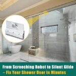 Lashow 4 Pcs Frameless Shower Door Top Bracket Roller Assembly, 3/4" Ball Bearing Wheel, Adjustable Aluminum with Glazing Vinyl for Safe & Stable Glass Fit