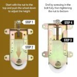 Sliding Mirror Door Rollers Replacement, Fits Prime-Line N 6870, for Wood Framed Sliding Mirror Doors, 2-12 Vertical H.C., 1-12 Nylon Concaved Ball Bearing Wheel, 2 Pack.