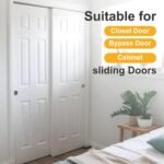 Sliding Closet Door Roller Kit – Top Hung Door Replacement Hardware with 1-Inch Convex Ball Bearing Wheels, Stamped Steel, 1/4" & 1/2" Offset Brackets