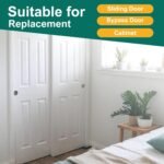 Lashow 4 Pair Sliding Closet Door Roller Kit - Top Hung Door Replacement Hardware with 7/8 Inch Convex Wheels, Stamped Steel, 1/4" & 1/2" Offset Brackets