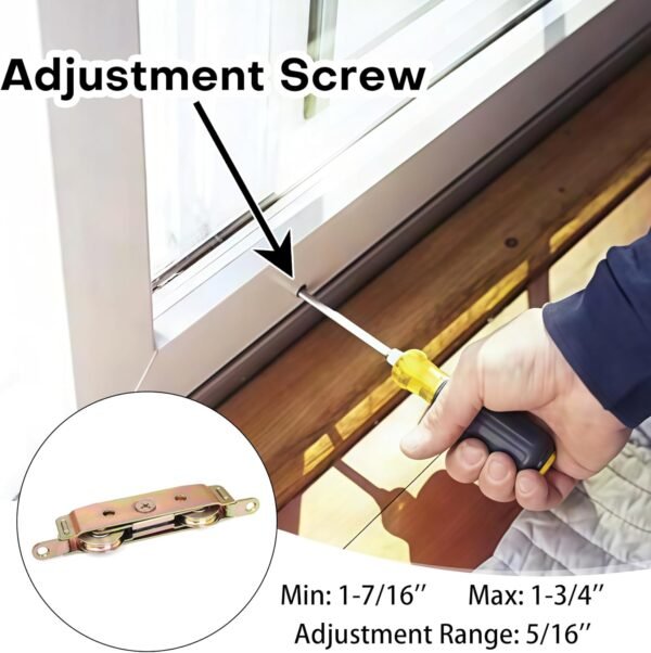 2 Pack Sliding Door Rollers Sliding Glass Patio Door Roller Assembly 1-1/4 Inch Steel Ball Wheel Bearing, Side Adjustable