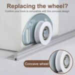 LASHOW Sliding Closet Door Hardware Kit – 4 Pack Bottom Rollers & 4 Pack Top Brackets, Ball Bearing Wheels, Smooth Glide for Closet & Wardrobe Doors, Easy Installation.