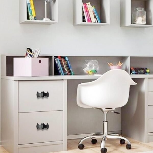 Lashow 10 Pack | Solid Gothic Dresser Drawer Knobs Black Bat-Shaped Drawer Pulls are Made of High-End Zinc Alloy,Heavy-Duty, 2.5-in Overall Length.