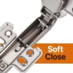 HBL' 2 Pack 45° Corner Cabinet Hinge, 135° Corner Cabinet Hinge Replacement, European Concealed Kitchen Door Hinge for Frameless Cabinets, Soft Close and Heavy Duty Steel