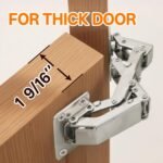 HBL' 170° Soft Close Cabinet Hinges, Wide Opening Hydraulic Cupboard Hinges for Thick Cabinet Doors, Heavy-Duty Angle Adjustable Overlay Design, 4 Pack