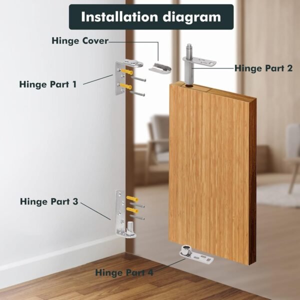 1 Pack | HBL' Saloon Door Hinges Dual Swing for Swinging Saloon or Cafe Doors, 304 Stainless Steel, Double Action and Self Return, Can Be Indoor or Outdoor Used.
