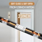 HBL’ 72Inch Pocket Door Hardware Kit with Soft Close Feature – Heavy-Duty Aluminum Track Set, Smooth Sliding & Easy Installation – Fits 23" to 36" Wide Single Doors, 72" Track Included.