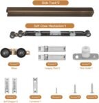 HBL’ 72Inch Pocket Door Hardware Kit with Soft Close Feature – Heavy-Duty Aluminum Track Set, Smooth Sliding & Easy Installation – Fits 23" to 36" Wide Single Doors, 72" Track Included.