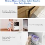 2 Pack | Magnetic Door Catch Heavy Duty - 30 Lbs Pull Force for Cabinet Doors, Window Shutters, Cupboard Doors and Closet Door, Made of Stainless Steel - Anti Rust & Long Performance.