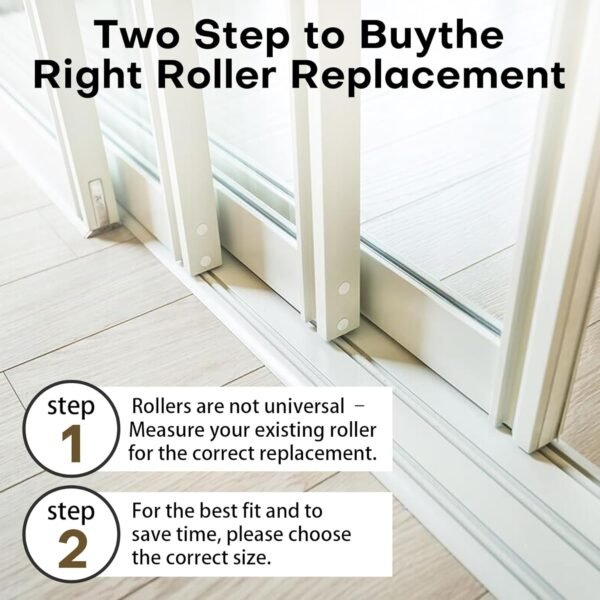 2 Pack Sliding Door Rollers, 1 1/4 Inch Sliding Glass Door Tandem Wheels Replacement Kit, 330LBS Heavy Duty Tamdem Rollers for Patio Door - Y1818