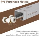 Pocket Door Commercial Grade Hanger Fits Johnson Part #1125 & Upgrades #1500 Hardware Kit, 1" Nylon Ball Bearing, 1-1/4" C.T.C, Min. 1" Thick Doors, 200lbs Capacity,Standard Rollers,non soft close.
