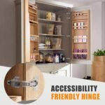 HBL' 2 Pack 165 Degree Soft Close Cabinet Hinges, Half Overlay Kitchen Cabinet Hinges, Concealed European Hinges for Lazy Susan, Pie Corner Cabinet, Open Widely and Easy Access