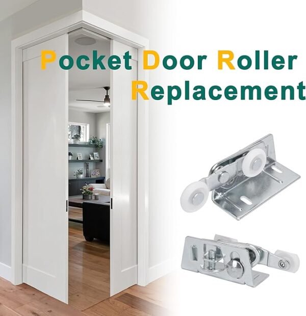 Lashow Twin Pocket Door Roller,Top Mount Pocket Door Rollers, 7/8 Inch Wheels, Alloy Steel, Fits Cox Doors