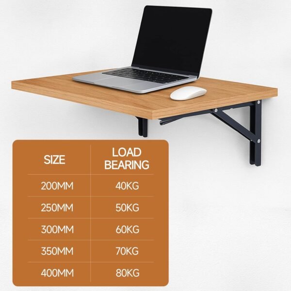 HBL' 2 Pack 200/250/300/350/400MM Folding Shelf Brackets Heavy Duty Shelf Brackets Wall Mounted Foldable Shelving Brackets for RV Folding Desk(Shelf Bracket Only)