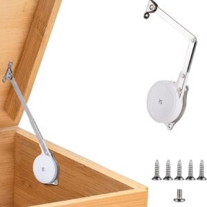 1 Pack | Toys Box Hinges Soft Close Lid Support Chest Hinges for Wooden Toy Box, Cedar, Storage Trunk & Benches, Made of Zinc Alloy, Safety & Heavy Duty.