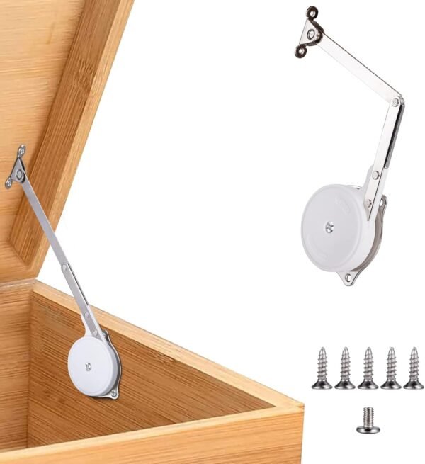 1 Pack | Toys Box Hinges Soft Close Lid Support Chest Hinges for Wooden Toy Box, Cedar, Storage Trunk & Benches, Made of Zinc Alloy, Safety & Heavy Duty.