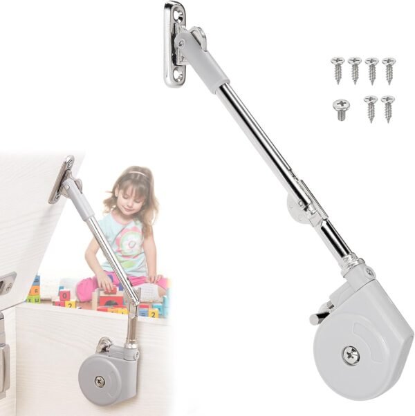 1 Pack | Soft Close Hinges for Toy Boxes, Wooden Chests, Cedar Storage, Trunks & Benches | Tension Adjustable Slow Down Chest Hinges | Also for Lift up Flip Doors.