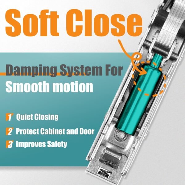 HBL' 4 Pack Soft Close Cabinet Hinges 110° Full Overlay European Concealed Kitchen Cabinet Hinge, Slow Close Frameless Kitchen Door Hinges, Adjustable Heavy-Duty Cabinet Hardware