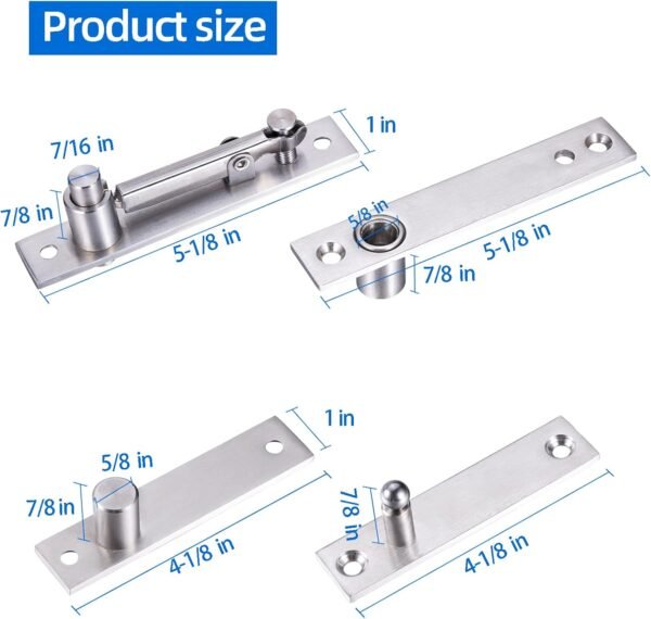 Heavy Duty Pivot Hinge for Wood Door - HBL' Stainless Steel Hidden Door Hinge for Secret Door, with 360 Degree Rotation, Invisible Pivot Door Hardware for Bookshelf.
