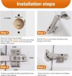 HBL' 2 Pack 45° Corner Cabinet Hinge, 135° Corner Cabinet Hinge Replacement, European Concealed Kitchen Door Hinge for Frameless Cabinets, Soft Close and Heavy Duty Steel