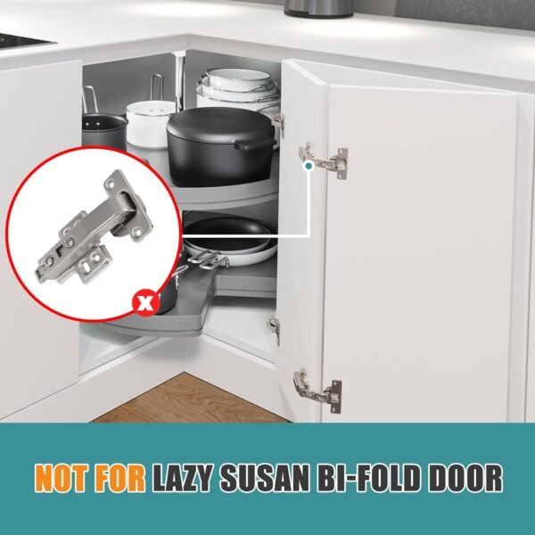 HBL' 2 Pack 90° Blind Corner Cabinet Hinge, Pie Cut Corner Kitchen Door Hinge, Soft Close European Concealed Hinge for Frameless Blind Corner Cabinets