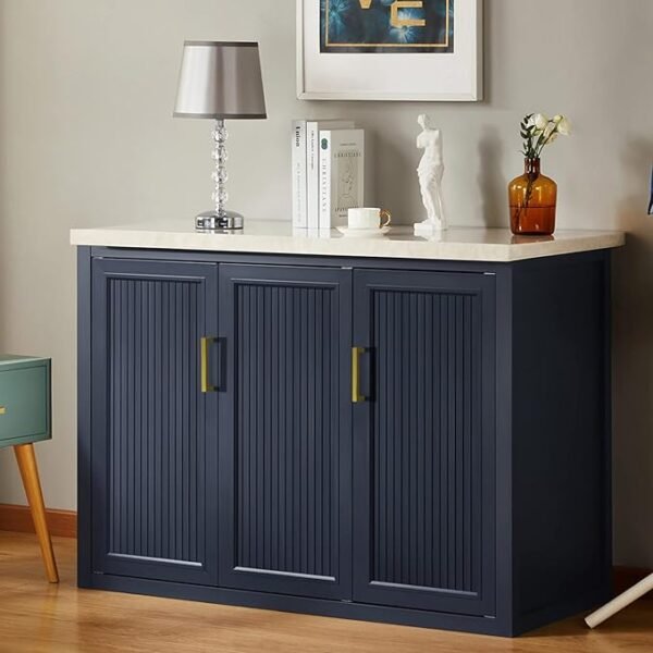 HBL' 10 Pack | Solid Heavy Duty Gold Cabinet Handles - 5inch Hole Center - Gold Handles for Kitchen Cabinet and Drawer - Zinc Alloy Cabinet Pulls, Anti-Fingerprint and Non-Fading.