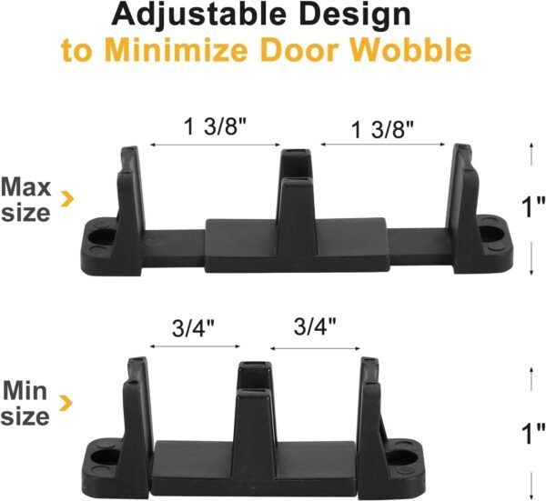 Sliding Closet Door Roller Kit – Top Hung Door Replacement Hardware with 1-Inch Convex Ball Bearing Wheels, Stamped Steel, 1/4" & 1/2" Offset Brackets
