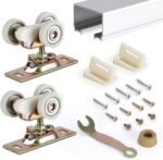 Pocket Door Commercial Grade Hanger with 48'' Aluminum Track, Fits Johnson Part #1125 & Upgrades #1500 Hardware Kit, 1" Nylon Ball Bearing, 1-1/4" C.T.C, Min. 1" Thick Doors New Building