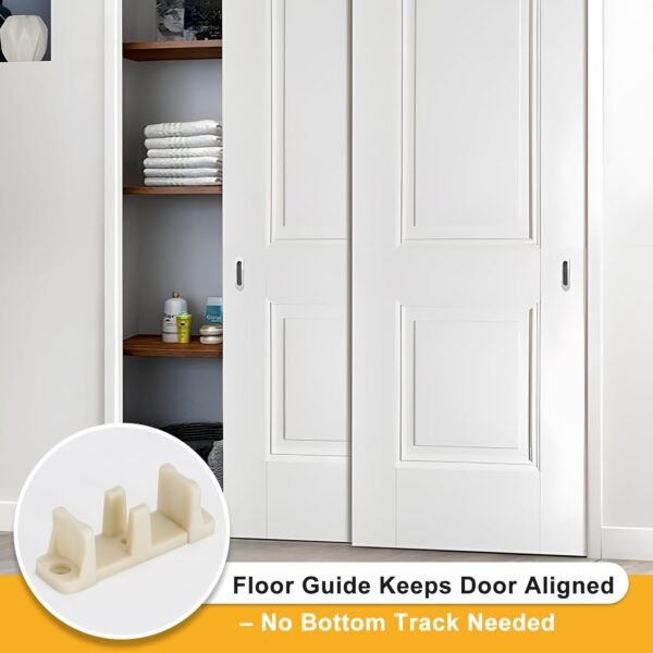20 Pcs Sliding Closet Door Floor Guide, Bypass Door Floor Guide, Fits 3/4'' to 1-3/8'' Thick Doors, Universal Adjustable Sliding Door Hardware.