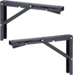 HBL' 2 Pack 200/250/300/350/400MM Folding Shelf Brackets Heavy Duty Shelf Brackets Wall Mounted Foldable Shelving Brackets for RV Folding Desk(Shelf Bracket Only)