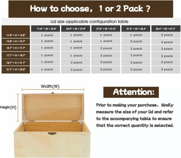 1 Pack | Soft Close Hinges for Toy Boxes, Wooden Chests, Cedar Storage, Trunks & Benches | Tension Adjustable Slow Down Chest Hinges | Also for Lift up Flip Doors.