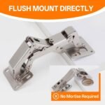 HBL' 170° Soft Close Cabinet Hinges, Wide Opening Hydraulic Cupboard Hinges for Thick Cabinet Doors, Heavy-Duty Angle Adjustable Overlay Design, 4 Pack