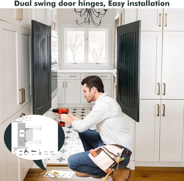 1 Pack | HBL' Saloon Door Hinges Dual Swing for Swinging Saloon or Cafe Doors, 304 Stainless Steel, Double Action and Self Return, Can Be Indoor or Outdoor Used.