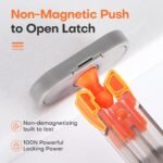 HBL' 2 Pack Push to Open Door Latch, Heavy Duty Non-Magnetic RV Hidden Door Catch, Push Latch for Cabinet Hardware