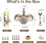 Pocket Door Commercial Grade Hanger Fits Johnson Part #1125 & Upgrades #1500 Hardware Kit, 1" Nylon Ball Bearing, 1-1/4" C.T.C, Min. 1" Thick Doors, 200lbs Capacity,Standard Rollers,non soft close.