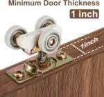 Pocket Door Commercial Grade Hanger with 48'' Aluminum Track, Fits Johnson Part #1125 & Upgrades #1500 Hardware Kit, 1" Nylon Ball Bearing, 1-1/4" C.T.C, Min. 1" Thick Doors New Building