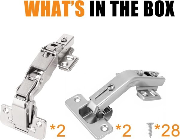 HBL' 165° & 135° Soft Close Cabinet Hinges for Lazy Susan Bifold Doors, Concealed European Hinges, Full Overlay, Adjustable Hinge, 2 x 165° + 2 x 135° Hinges for Pie Cut Corner Cabinets