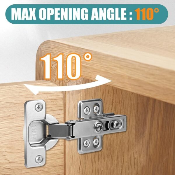 HBL' 4 Pack Soft Close Cabinet Hinges 110° Half Overlay European Concealed Kitchen Cabinet Hinge, Slow Close Frameless Kitchen Door Hinges, Adjustable Heavy-Duty Cabinet Hardware